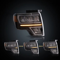 Conjunto de Faros LED para Ford F150, Estilo Vland Raptor, Lente de Proyector con Señal de Giro Secuencial, Estilo Vland Raptor