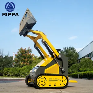 Çin ön uç yükleyiciler 1ton küçük sürgülü makine Rippa paletli Mini Skid Attachments parça yükleyici ekleri ile