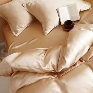 Ensemble de literie en soie 100% <span class=keywords><strong>super</strong></span> luxueux en couleurs unies, drap et housse de couette - Product Image 6