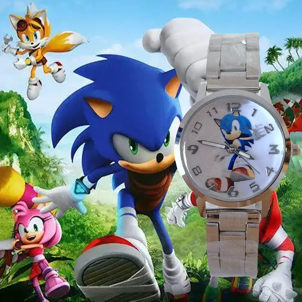 Nuovo 2021 cartone animato per bambini bambini ragazza ragazzo Sonic orologio al quarzo orologio da donna impermeabile in acciaio inossidabile