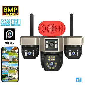 Caméra solaire 4G PTZ <span class=keywords><strong>HD</strong></span> à faible consommation avec 4 objectifs AOV, vidéo 24h/24, détection humanoïde par IA et contrôle via l'application HiEasy - Product Image 1