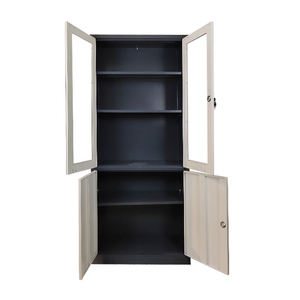 Armadio Archivio a Bordo Stretto ad Alta Capacità, Libreria in Metallo con Maniglia, Quattro Ante a Battente per Uso Scolastico e d'Ufficio - Product Image 5