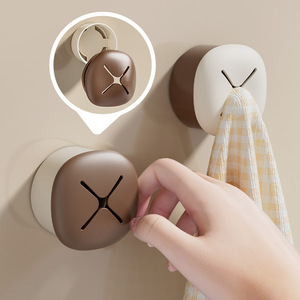 Mushroom Towel Plug Round Wall Mounted Adhesive Hook Punch Free Storage Rack For Bathroom Toilet Organizer Painted Finish - Product Image 2