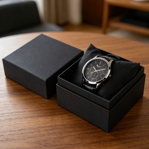 Wholesale Luxury Square Protective Watch <b>Box</b> <b>Black</b> Cardboard Pillow Cushion Outside Gift Packaging for Men - Product Image 5