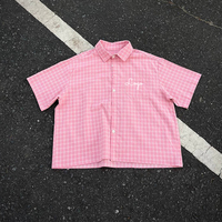 Chemises à carreaux décontractées de haute qualité avec logo personnalisé, en coton 100%, coupe ample et ample, boutonnées pour hommes