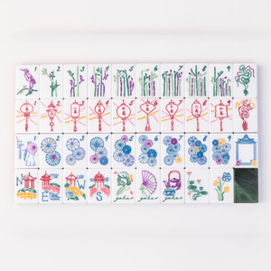 High Quality National Style Hand-painted Series Emerald Green Jade Custom <b>Mahjong</b> Tiles Party Casual <b>Mahjong</b> Tiles <b>Set</b> - Product Image 3