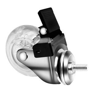 Crystal Transparent PU Swivel Casters with Brakes Silent for Outdoor Bathroom & Living Room Use 50kg Load Capacity - Product Image 5