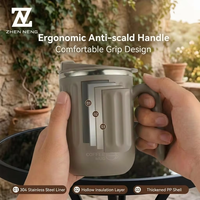 Mug isotherme ZHEN NENG en acier inoxydable 304, anti-fuite, avec couvercle rabattable, anti-brûlure, double paroi sous vide, pour le camping et les aventures en plein air