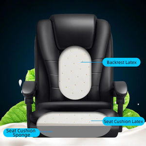 Silla de Oficina Ejecutiva de Cuero Chino con Reposabrazos, Función de Masaje, Reclinable, Giratoria, con Elevación - Cómoda Silla de Jefe con Reposapiés - Product Image 4