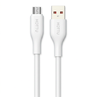 Kabel Pengisi Daya USB Mikro Silikon Putih USB-A ke Mikro USB untuk Smartphone Tablet Power Bank Mobil Rumah Perjalanan