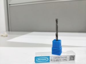 Fresa de extremo en espiral de corte de flauta única broca de enrutador <span class=keywords><strong>CNC</strong></span> de carburo sólido para madera acrílico PVC aluminio Metal ODM OEM personalizado - Product Image 3