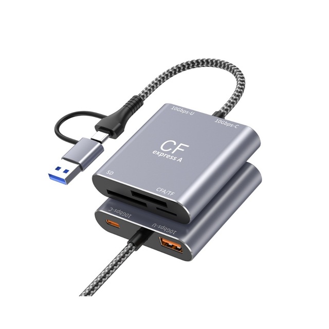 CFexpress Type B Card Reader 4 in 1 SD TF USB3.2 Gen2 10Gbps USB C Fast Speed 5 in 1 Type-C Interface Card Reader