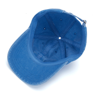 Wholesale New Custom Lace Label Logo Vintage Blue Soft Cotton Curved Denim Baseball Cap Sports Caps Sun <b>Hat</b> <b>Summer</b> Outdoor - Product Image 3