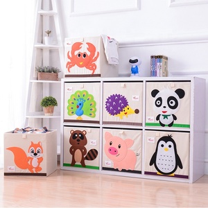 Commercio all'ingrosso di vendita calda del cubo di scatola di immagazzinaggio organizzatore per i vestiti pieghevole dei bambini del tessuto del fumetto giocattoli box - Product Image 6