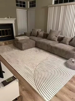 Tapis chinois de luxe en fourrure moelleuse, tapis shaggy personnalisé, tapis en laine, tapis beige fabriqué à la machine pour le salon