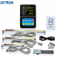 Kit DRO DITRON 1/2/3 AXIS DL50 dengan Skala Linear Grating, Layar LED 8-digit Ukuran Kecil untuk Mesin Bubut dan Frais