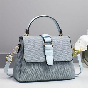 Three-Piece Plaid Stripe PU Leather <b>Square</b> Shape Zipper Closure Unisex Trendy Daily Use Shoulder Messenger Bag - Product Image 2