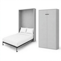 Cama Murphy Moderna de Pared, Plegable, con Estructura Metálica, Ahorra Espacio, para Dormitorio u Hotel