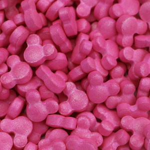 Fournitures de pâtisserie pour mariage, sucettes en forme de <span class=keywords><strong>Minnie</strong></span> Mouse <span class=keywords><strong>rose</strong></span>, décorations en paillettes comestibles, bonbons pressés pour la décoration de gâteaux - Product Image 1