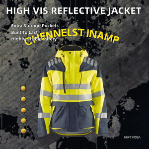 เสื้อแจ็คเก็ตนิรภัยสำหรับงานก่อสร้าง สะท้อนแสงสูง มาตรฐาน ANSI Class 3 EN ISO 20471 สำหรับฤดูหนาว รับผลิตแบบ OEM ODM พร้อมสกรีนโลโก้ตามสั่ง ผลิตจากโพลีเอสเตอร์ - Product Image 2