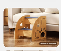 Massivholz Haustiertreppen Rutschfeste Hunde- und Katzenrampe, Kletterstufen für Kleintiere zum Zugang zu Sofa & Bett