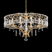 Rustique 8 lumières Led lampe métal Antique suspension lampe salon chambre île cuisine cristal lustre français pays Vintage