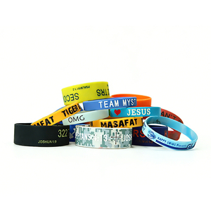 Personalized Sports Custom Size Logo Printed Embossed Debossed Silicone Wristband Professional Economic Silicone Bracelet