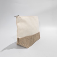Sac à cosmétiques en toile de jute vierge par sublimation Mini pochette en lin personnalisée de haute qualité pour l'impression