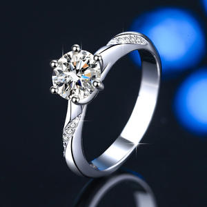 Bague en argent sterling 925 pour femme, classique, avec moissanite colorée de 1/2/3 carats, certifiée nationale, en stock, vente en gros - Product Image 3