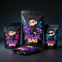 Sachets refermables personnalisés à fermeture éclair, 3,5 g, en aluminium, anti-odeur, pour aliments, en Mylar, sacs en plastique