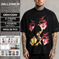 T-shirt en coton oversize pour homme, style streetwear, avec logo personnalisé, col rond vintage, coupe courte et ample, poids lourd 220 grammes