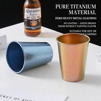 Bouteille d'eau portable légère à paroi simple en titane pur de 380 ml pour usage quotidien