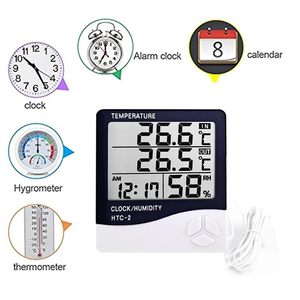 Digital Temperature and <b>Humidity</b> Room Thermometer Thermo Hygrometer and Clock - Product Image 3