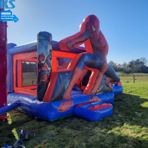 Cool Commercial PVC Kids Inflable Spider Man Bounce House Jumping <span class=keywords><strong>Castillo</strong></span> hinchable con tobogán para eventos de alquiler de fiestas - Product Image 4
