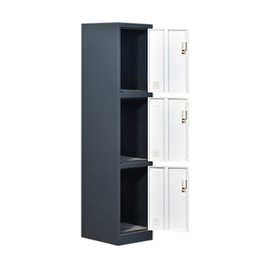 Casillero escolar de 3 PUERTAS DE Metal, casillero para gimnasio, mueble negro - Product Image 3