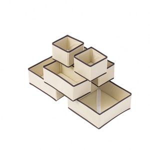 Boîte de rangement explosive sans couvercle à compartiments séparés en tissu non tissé pour sous-vêtements, ensemble de quatre pièces pour chaussettes et soutiens-gorge - Product Image 6