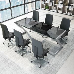 Chaise de <span class=keywords><strong>bureau</strong></span> moderne bon marché ergonomique et pivotante pour visiteurs salle de conférence tissu filet maille réunion avec roulettes - Product Image 6