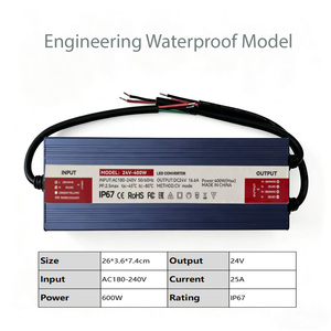 Fuente de Alimentación Impermeable para Ingeniería 12V/24V DC Sin Controlador, Totalmente Encolada, Transformador de Conmutación de Potencia Completa 60W-600W - Product Image 6