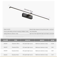 Lampe frontale de miroir à LED murale pour armoire de salle de bain, design moderne et luxueux pour la maison