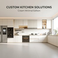 Ensemble de meubles de cuisine modernes haut de gamme en bois de luxe, sur mesure, finition brillante, RTA complet, intelligent et compact