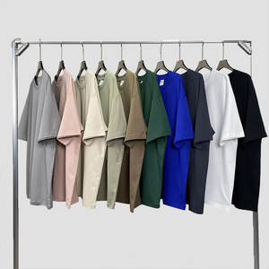 เสื้อยืดแขนสั้นลำลองสำหรับผู้ชายเสื้อยืดคอกลมผ้าคอตตอนสะพายไหล่ปล่อย100% เรียบโอเวอร์ไซส์ - Product Image 1