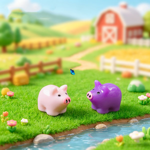 ตุ๊กตาหมูจิ๋วน่ารัก ของตกแต่งเค้ก ของประดับตกแต่งบ้าน สวนจิ๋ว ของตกแต่งโต๊ะ งานฝีมือ DIY - Product Image 4