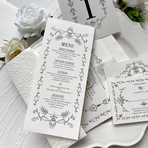 Bông mộc mạc lời mời đám cưới phù hợp với, <span class=keywords><strong>handmade</strong></span> giấy mời, deckled cạnh lời mời cho đám cưới cổ điển - Product Image 4