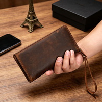 Nouveau portefeuille pour femme en cuir véritable, cuir de vachette de qualité supérieure, vintage, élégant, grande capacité, porte-monnaie, multi-cartes, porte-cartes de visite