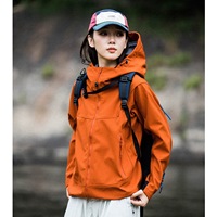 Veste d'extérieur unisexe à capuche, imperméable, couleur unie, fermeture éclair intégrale, coupe-vent, résistante à l'eau, vestes coupe-vent d'extérieur