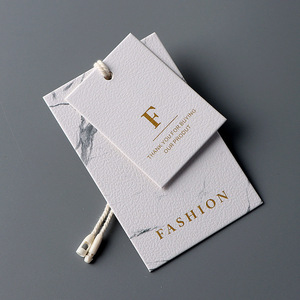 Sang Trọng Tùy Chỉnh Quần Áo Hangtag Logo Tag Dày Đặc Biệt Giấy Phổ Tại Chỗ Đôi Đu Thẻ - Product Image 2