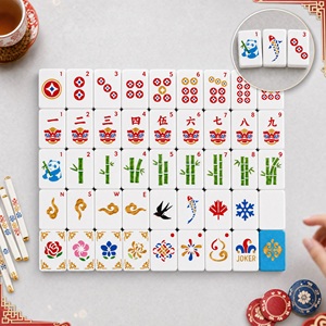 Set di Tessere Mahjong Mini Stampate in 3D a Quattro Colori, Gioco da Tavolo Portatile, Ornamento, Gioco da Tavolo per Famiglie, per Feste al Chiuso e Casa - Product Image 3