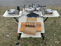 Kit d'épices de camping en cuir PU pour barbecue, organisateur d'épices, sac de rangement d'assaisonnement multi-compartiments avec 6 bouteilles d'épices