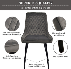 เฟอร์นิเจอร์ผ้าหลังสูง<span class=keywords><strong>เก้าอี้</strong></span>รับประทานอาหารสีเบจสีขาวสีน้ำตาลสีชมพูสีเทาทองสีดำสแตนเลสโลหะหนัง Pu <span class=keywords><strong>เก้าอี้</strong></span>รับประทานอาหาร - Product Image 3