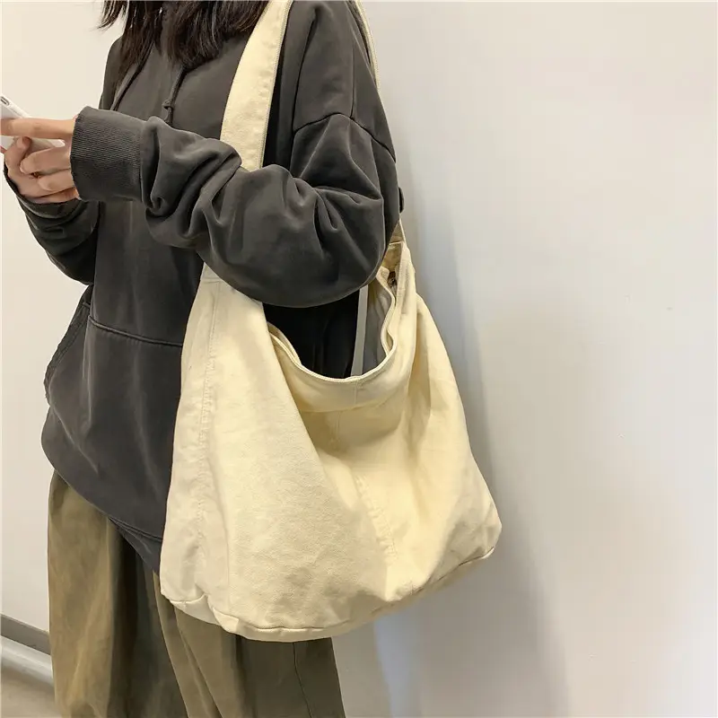Fashion Shoulder Bag Large Canvas Crossbody Bags for Women 2022 Cotton Cloth Female Students School Bag Handbags